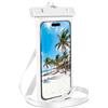 ONEFLOW Borsa da spiaggia per Samsung Galaxy Z Fold 5, custodia impermeabile con touch e finestra per fotocamera, custodia subacquea per viaggi e nuoto, con cinturino e cordino per appendere, bianco