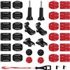 MINISOISO Attacchi adesivi curvi, piatti, patch adesive double face, casco supporto di fissaggio, adatto per GoPro Hero 45678, sessione e altre fotocamere sportive, 33 pezzi
