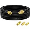 Superbat Cavo SMA Maschio-Femmina 10m Prolunga Antenna + 3 Adattatori | RG8X, Bassa Perd., 50 Ohm, Flexible, per Antenna WIFI/4G/GSM, Misuratore SWR, Analizzatore, Amplificatore LNA a Basso Rumore