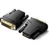 JZK 2x HDMI a DVI adattatore, connettore bidirezionale DVI maschio a HDMI femmina placcato oro per computer, laptop, PC, proiettore, HDTV, TV Box