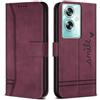 Bravoday Cover Per Oppo A79 5G, Custodia In Pelle PU Con Slot Per Schede, Portafoglio E Stand Magnetico, Vino Rosso