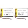 RAEWSTCO 2 batterie ai polimeri di litio da 3,7 V, 1000 mAh, 503450 (2,0 pin)