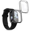 kwmobile Set 2x Custodia Smartwatch Compatibile con Xiaomi Mi Band 8 Pro Cover - Case Silicone Protezione Orologio Fitness nero/argento