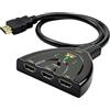Hilacini Switch HDMI 4K, Switch HDMI Multipresa 3 Ingressi 1 Uscita 60Hz, Splitter automatico UHD HDR, Hub HD-MI per TV, Monitor, Proiettore, Compatibile Console, PC, Lettore Blu Ray