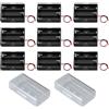 GTIWUNG 9 Pezzi 18650 Battery Holder 3 Slot Contenitore Batterie Portabatteria Porta Batterie per Batteria 3.7v x3, 2 Pezzi Custodia Batteria Trasparente