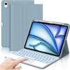 IVEOPPE Cover Tastiera per iPad Air 11 M4 2026/M3 2025/M2 2024 11 Pollici | Keyboard Touchpad 7 Colori Illuminato Staccabile, Italiano QWERTY, Custodia Tastiera Bluetooth con Portapenna, Blu grigio