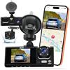 Générique Telecamera Dashcam a 3 telecamere 1080P Full HD | Massima sicurezza a 360° senza angolo morto, visione notturna e parcheggio monitorato, WiFi integrato Rilevamento di movimento, ideale per autista VTC