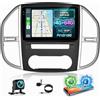 NHOPEEW 4+64G Stereo per auto per Mercedes Benz Vito W447 2014-2020 - Stereo Android da 10 pollici con Carplay wireless e Android Auto - 32EQ AI DSP Split Screen+ Telecamera posteriore&Mic