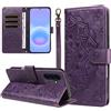 laddutoi Cover per Samsung Galaxy A57 5G Magnetica Flip Case, Viola | Custodia con supporto, Portafoglio in Pelle, Slot per scheda, Wallet Cover con cordino, Protezione a 360 gradi, Mandala