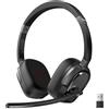 TECKNET Cuffie Bluetooth con Microfono, 50+ Ore Autonomia, Cancellazione Rumore, Doppia Modalità (Bluetooth/USB-A) Cuffie con microfono per PC, telefoni, lavoro a distanza e videoconferenze