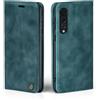 LBH Custodia per LG Velvet 5G in blu petrolio con scomparto per carte di credito e denaro, con funzione leggio, chiusura magnetica vintage