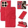 LACAE Cover a Libro per Xiaomi 17T Pro | Custodia Flip in Pelle PU, Porta Carte, Chiusura Magnetica, Funzione Supporto, Case, Red