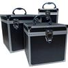 ECI Valigetta in alluminio nera vuota a forma di cubo, 20 x 20 x 20 cm, con griglia in schiuma a griglia