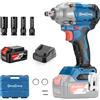 Dong Cheng 682 Nm Avvitatore a impulsi a batteria 20V con batteria da 4 ah | motore brushless, attacco 1/2, cambio a 3 velocità, Per uso automobilistico e fai da te