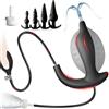 BDSMYEE Plug anale gonfiabile con 4pcs Butt plug, Plug Anale-Dilatatore Sexytoysys per Donne Uomo Coppie, Anal Sesso Giocattoli, Plug Anali in Silicone
