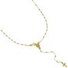 gioiellitaly Collana rosario oro giallo 18 kt con catenina rolo' ovale e grani lisci croce pendente e madoninna gioiello preghiera uomo donna unisex lunghezza catenina 50 cm