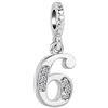 MiniJewelry Ciondoli con numeri fortunati da 0 a 9, compatibili con braccialetti Pandora Moments, per donne, uomini, familiari, amici, compleanno, argento, con zirconia cubica trasparente