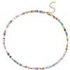 Jovivi 7 Chakra - Collana sottile da donna, gioielli in pietra naturale con cristalli energetici, pietre chakra, Reiki da 4 mm, perline per yoga, gioielli fantasia, regalo da donna