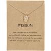 Self-Discovery Mala Collana Ispirazionale per Donne - Pendente Unico in Oro, Gioiello Spirituale Regalo (Gufo della Saggezza)
