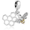 ZakiaHo Charm da donna a nido d'ape, compatibile con braccialetti Pandora, Rame, Nessuna pietra preziosa