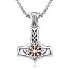 REDSUN - Collana con ciondolo a forma di freccia vichinga, martello di Thor, in argento sterling 925, con ciondolo a forma di croce, ciondolo celtico, amuleto, per uomo, figlio, ragazzo, donna, uomo e