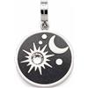 JEWELS BY LEONARDO Leonardo Jewels Stellaris Clip&Mix Ciondolo in acciaio inox, ciondolo blu con motivo sole, luna, stelle, adatto per incisione, gioielli regalo 022219, 3.5, Acciaio inossidabile, Nessuna pietra