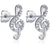 SILVEGO - JJJ1098P - Orecchini da Donna in Argento 925 Chiave di Violino con Zirconia Cubica