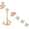 BodyBonita Argento Sterling Orecchini per Donna - Cartilagine Ipoallergenici per Donna Delicati Orecchini a Cerchio Huggie Placcati in Oro 18K Piercing Orecchio a Catena Pendenti