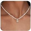 Maynor Collana con pietra di nascita da donna, in argento Sterling 925, con ciondolo in zirconia in 12 colori, gioielli alla moda personalizzati e impermeabili, regalo per donne e ragazze, 42 cm, Rame