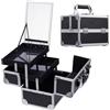 Joligrace Valigetta porta Trucchi, per Unghie, per Cosmetica Organizzatore Cofanetto con Specchio Makeup Beauty Case Viaggio Professionale (Nero)