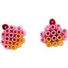 Generico Orecchino a lobo perline fuse Tortina (CL0165 - rosa e rosso)