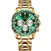 Poedagar Orologio da uomo di lusso, alla moda, impermeabile, luminoso, con datario, cronografo, in acciaio inossidabile, sportivo, al quarzo, classico