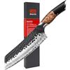 SHAN ZU Coltelli da Cucina Forgiato a Mano, Coltello da Santoku 18 cm