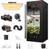 Spider Farmer Grow Tent Kit Complete 3x3x5 SF-1000 Dimmable SAMSUNG Diodes, Grow Tent Complete System 2.3x2.3ft Growing Tent Kit Set 27x27x62 with 4 Inch Inline Fan Carbon Filter