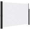 KGFHERENB Tenda da sole laterale estensibile, bianca, 140 x 300 cm, protezione dagli sguardi indiscreti per balcone, terrazza e giardino, divisorio estensibile con robusto telaio in acciaio e