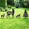 QBMYCN Pali decorativi da giardino in metallo per cervo, confezione da 4 statue a forma di cervo nero, per cortile, giardino, prato, decorazioni per esterni, regali per amanti dei cervo