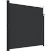KGFHERENB Tenda da sole laterale estensibile, nera, 200 x 500 cm, protezione da sguardi indiscreti e protezione solare per terrazza, balcone e giardino, paravento, divisorio in poliestere, acciaio e
