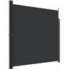 KGFHERENB Tenda da sole laterale estensibile, nera, 200 x 600 cm, protezione da sguardi indiscreti e frangivento, per terrazza, balcone, giardino, parete divisoria estensibile