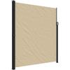 KGFHERENB Tenda laterale estensibile, beige, 220 x 600 cm, protezione da sguardi indiscreti, doppia tenda da sole in acciaio, alluminio e poliestere, per balcone, terrazza, giardino e ufficio