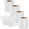 Sellon24® Set di 4 strisce frangivista in PVC a doppia asta, 4 rotoli, 35 m x 19 cm, 80 clip di fissaggio incluse, protezione dal vento, 450 g/m² (bianco)