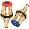 Aelxveba 2pcs Teste Del Rubinetto A Dischi Ceramica 1/2 Pollice Cartucce Di Ricambio Quarto Di Torre In Ottone, Meccanismo Per Rubinetto Cucina Bagno, Acqua Calda E Fredda