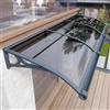 kufu01 Tenda da Veranda Autopulente,Tettoia per Porta o Finestra per Esterno,Pensilina Copriporta,Pensilina Tettoia in Policarbonato Staffa in Alluminio Resistente Agli Urti 300 Kg (60x300cm/24x118)