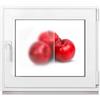 Framex Finestra per bagno bianca doppio vetro smerigliato 65 x 50 cm DIN destro, finestra da cantina in plastica PVC satinato, 650 x 500 mm, 32 mm ribaltabile-girevole (maniglia sinistra)