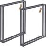 LAMO Manufaktur Gambe per il tavolo da pranzo | Scrivanie Frame | Profilo 20x20 mm | 50x72 cm (L x A) | Grigio | 2 pz., LTS-18-L-CC-7016