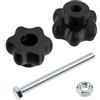Aerzetix Set di 8 manopole di serraggio M8 / 4 viti M8x90 mm / 4 dadi M8