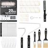 DEKO Kit Pittura 20 Pezzi, Set Rulli per Imbiancare | Rulli 23 cm e 10 cm, Vaschetta con Fodere, Pennelli Piatti, Guanti Nitrile, Accessori per Pareti e Soffitti