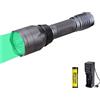 BESTSUN Torcia verde, torce a LED con luce verde Torcia a caccia ricaricabile 3X XP-E2 650 lumen a lungo raggio 300 iarde per visione notturna di caccia
