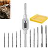Telaryn 11 Pezzi Maschi Metrici Hss M1 A M3.5, Maschio A Mano Regolabile Filettatura HSS6542 con Chiave Regolabile M1-M8, Kit Maschiatura Precisione per Metallo Plastica Legno, Strumento Filettatura Manuale