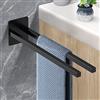 SUDEERY Portasciugamani senza foratura, a due bracci, 39 cm, nero | Portasciugamani in acciaio inox, autoadesivo, doppio porta asciugamani per bagno