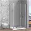 Inbagno Box Doccia Angolare 70x90 Con Apertura Saloon In Vetro Temperato Trasparente E Profili Cromati - Linea Neos - H 195 Cm E Spessore 6Mm